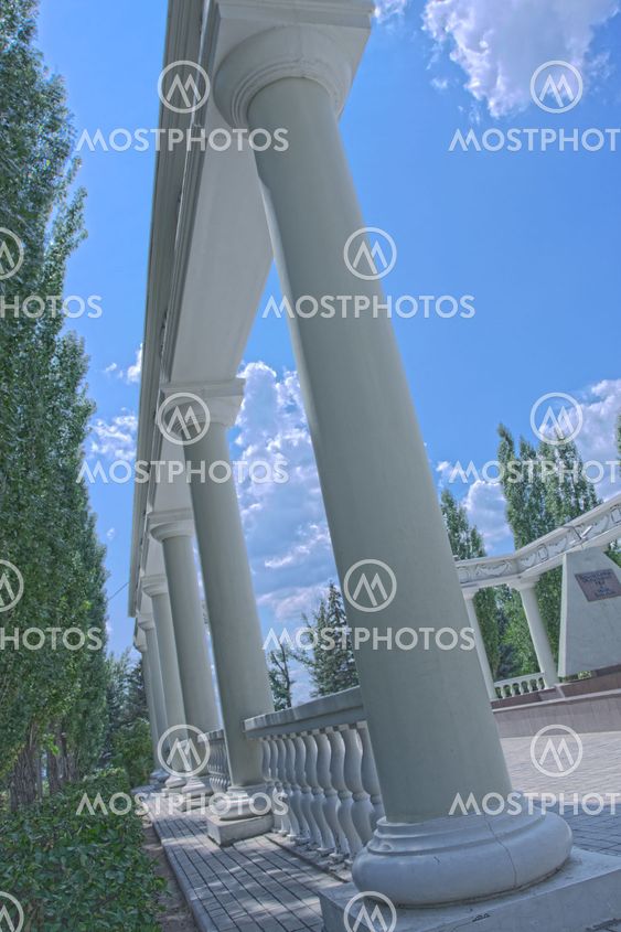 columns on the blue sky