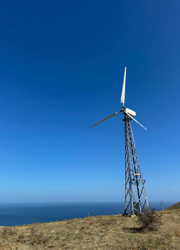 Wind farm on the seashore