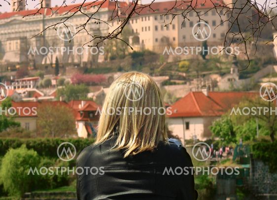 Woman observing the city