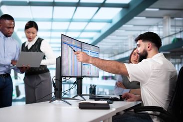 People Working With Spreadsheet Data