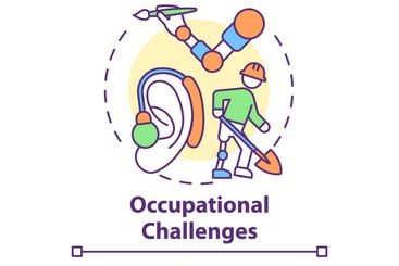 Occupational challenges concept icon