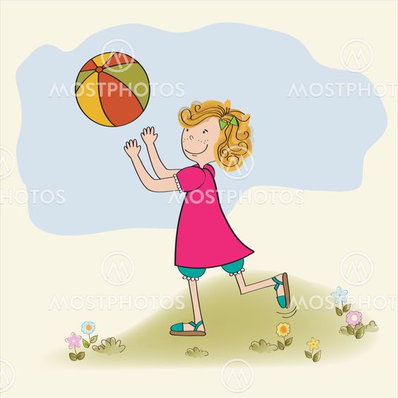 Girl playing ball