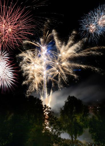 Firework display at a festival