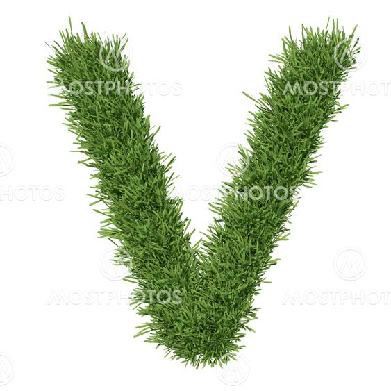 Letter of the alphabet made from grass