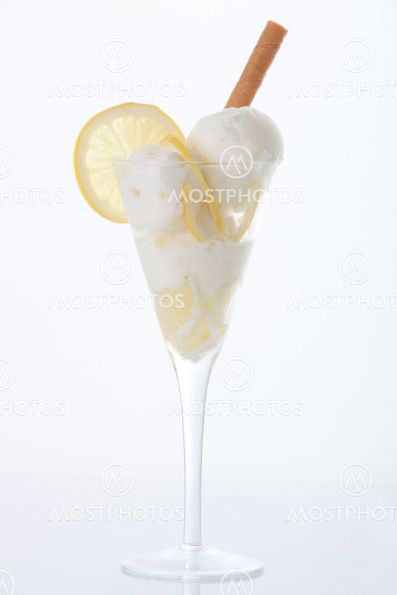 Glass of lemon sorbet