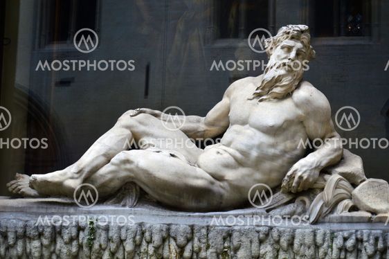 The Escaut (Scheldt) by Pierre-Denis Plumier at inner courtyard of the Town Hall of the City of Brussels, Grand Place, Brussels, Belgium