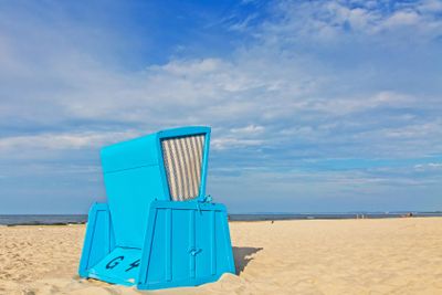 Hooded beach chairs (strandkorb) at the Baltic seacoast