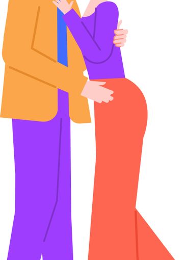 Romantic couple tenderly embracing, sharing a deep...