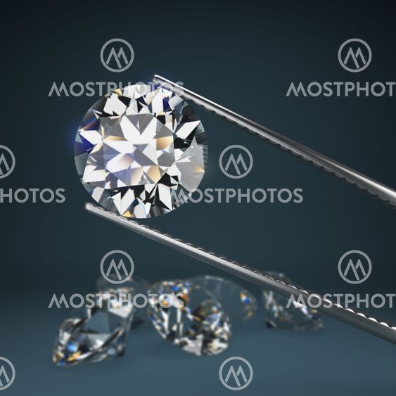 diamond in tweezers