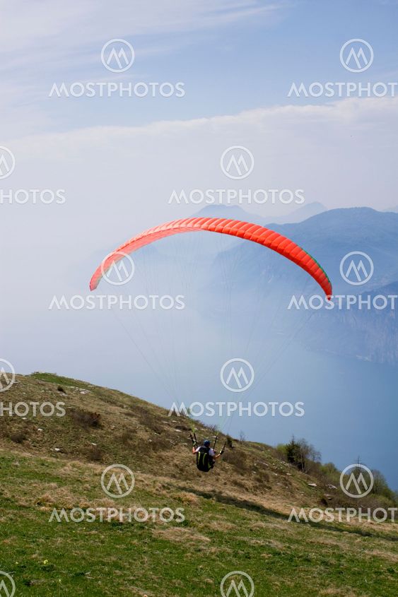 Paragliding in the fog