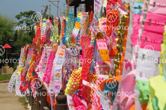 Color paper flag for Buddha worship