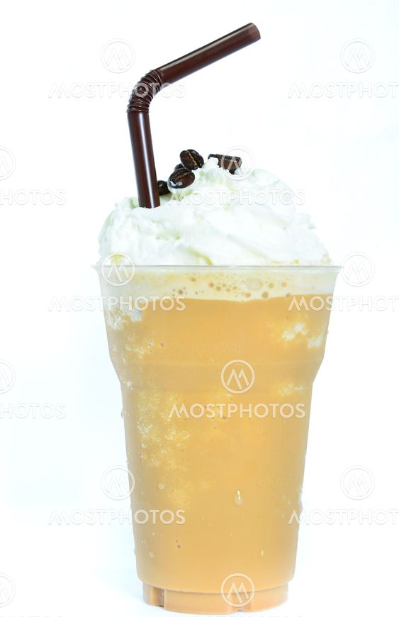 Blended iced coffee whipped cream.