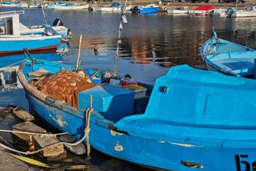 Sunset panorama of the port of Sozopol, Bulgaria