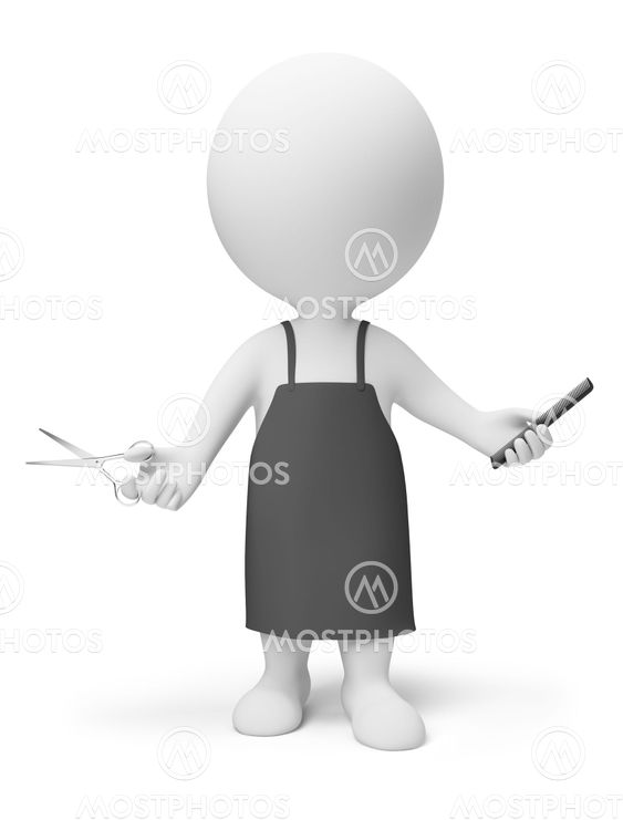 3d small people - hairdresser