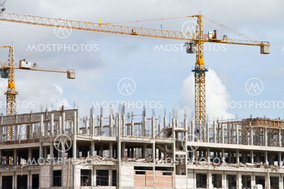Construction site with crane and buildingConstruction site with crane and building