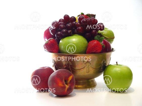 Bowl of Fruit on White