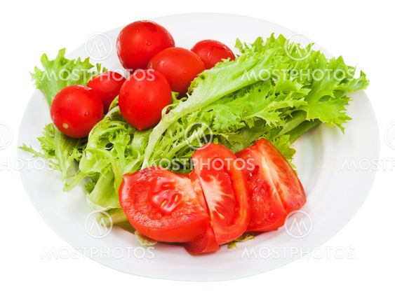 green lettuce and red tomatoes