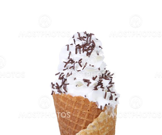 Soft serve ice cream. Sprinkles chocolate.
