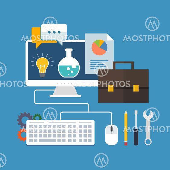 Business development concept. Flat design stylish.
