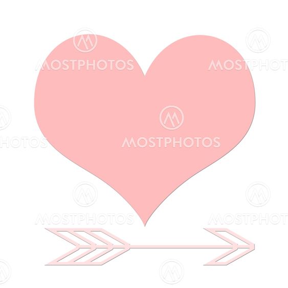 Love hjärta och cupids pilen