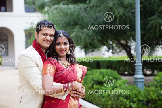 Attractive Indian bride and groom