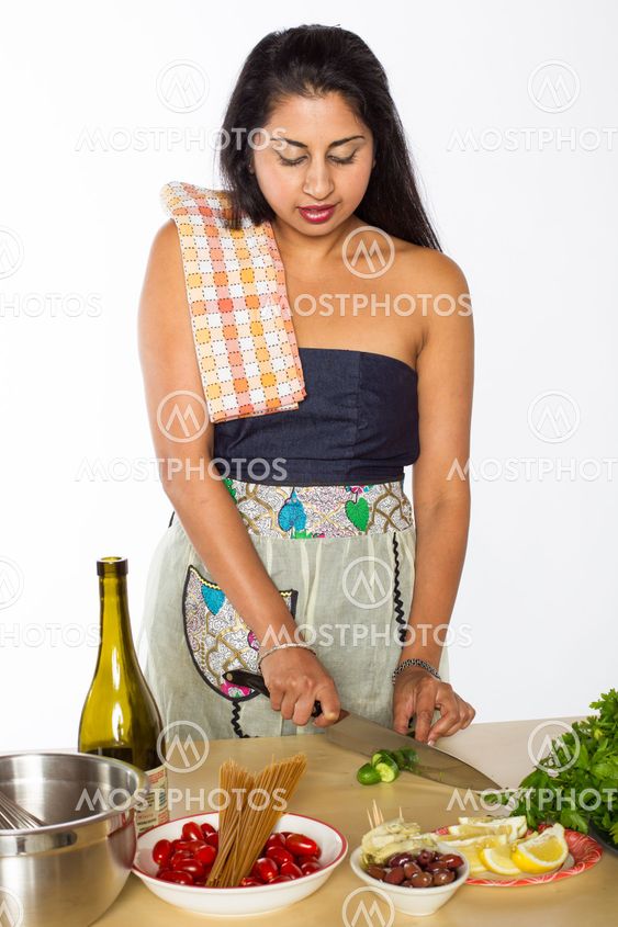 Indian Chef Cuts Vegetables