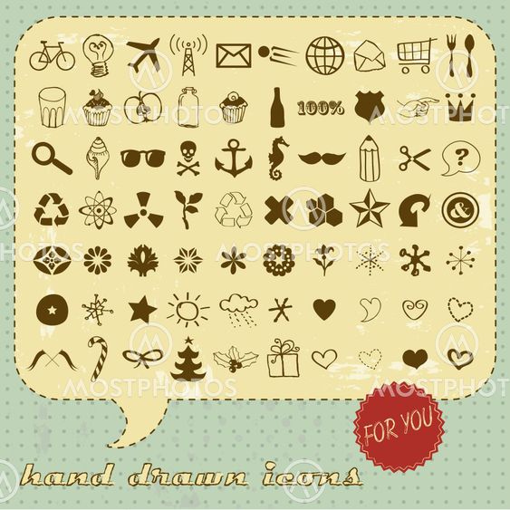 Hand drawn icons set for You
