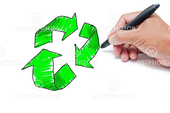 Green recycle drawing