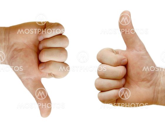 Two hands showing up and down
