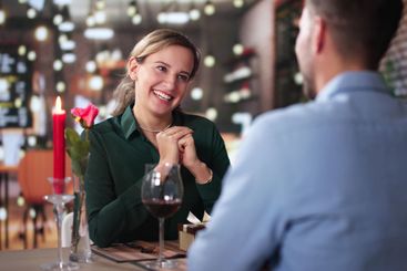 Romantic Couple Having Dinner
