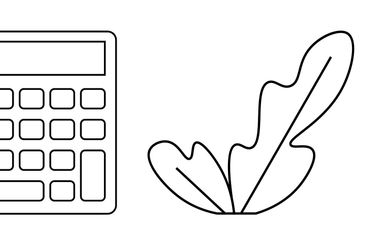 Calculator, Feather Quill, and Speech Bubble...
