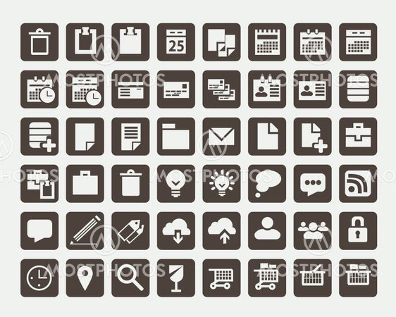 Collection of flat icons, vector illustration