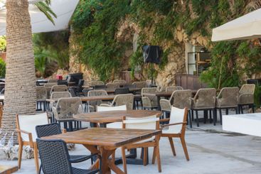 Seaside landscape in the Kalithea area of ​​Rhodes Greece