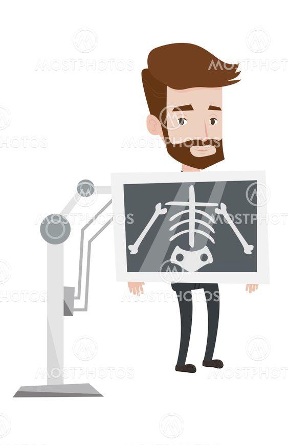 Patient during x ray procedure vector illustration