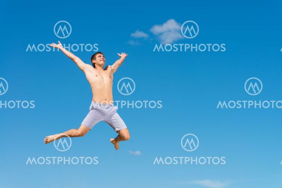 young man jumping