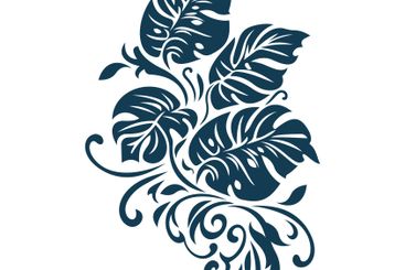 Beautiful Romantic Navy Blue Leaves Foliage Flower...