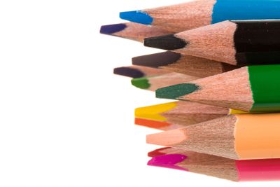 Colour pencils isolated on white