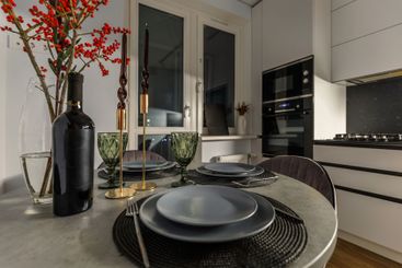 Elegant Dining Set in a Modern Kitchen with Natural Light