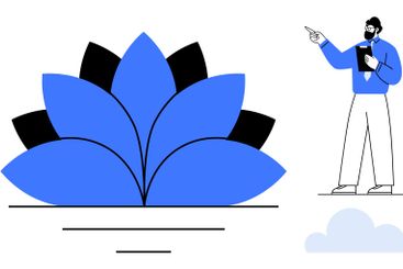 Professional presenting growth strategy with blooming...