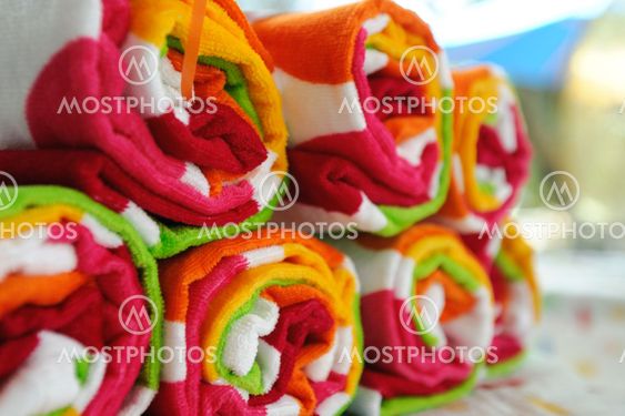 Rolled Up Beach Towels