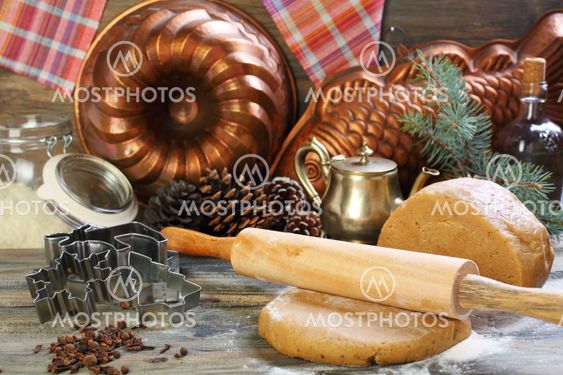 Preparation of Christmas cookies.