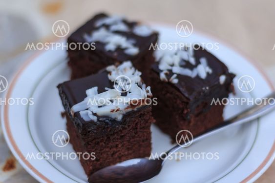 three chocolate muffin cake