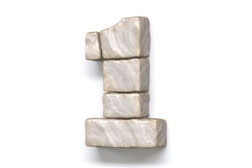 Stone wall font Number 1 ONE 3D