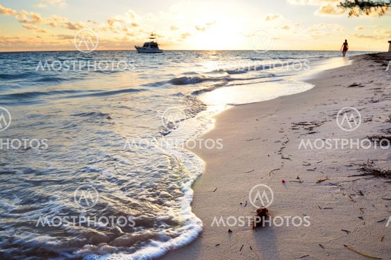 Tropical beach at sunrise