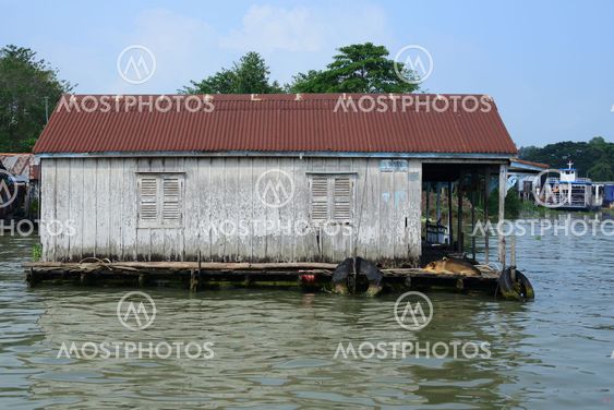 Floating home on the Mekong