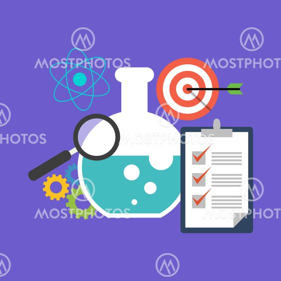 Research concept. Flat design stylish.