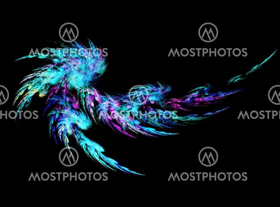 Blue and lila abstract feather