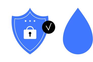 Secure Design Concept Featuring Shield, Water Drop, and...
