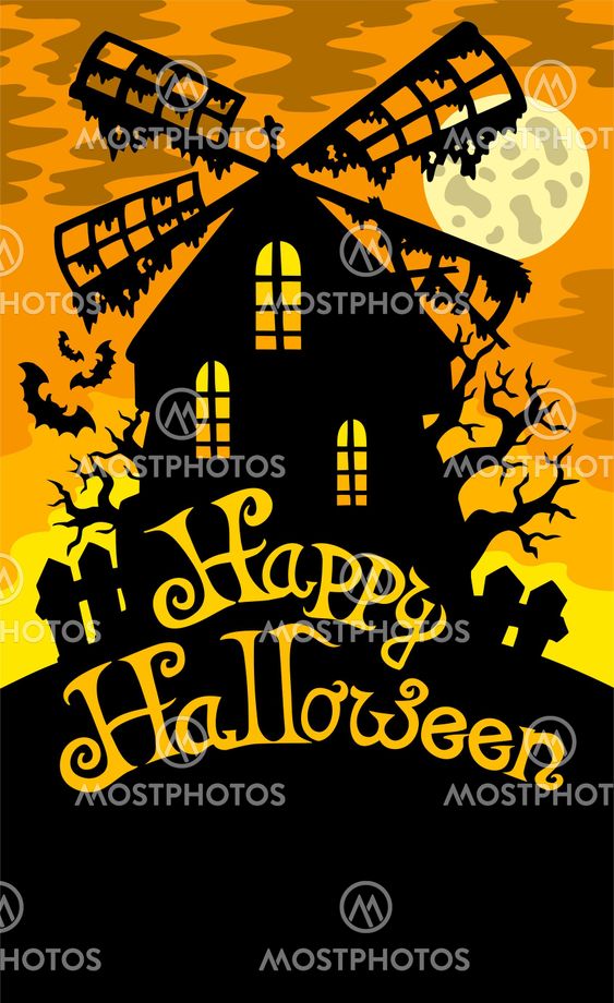 Mill with Happy Halloween sign 2