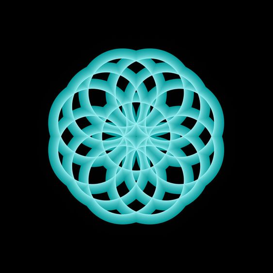 Turkoosi Chrysanthemum Fractal